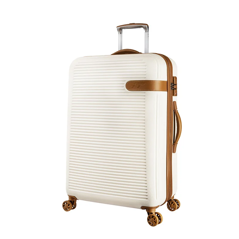 

BeaSumore Spinner Rolling Luggage Scratch-resistant Travel Bag Suitcase Wheels 19 inch Women white Carry On Trolley