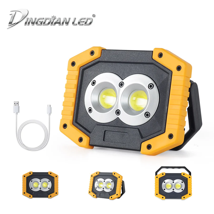 

20W Portable COB LED Spotlights Light USB Rechargeable COB Outdoor Flood Light 18650 Battery Camping Flashlight Working Lamp