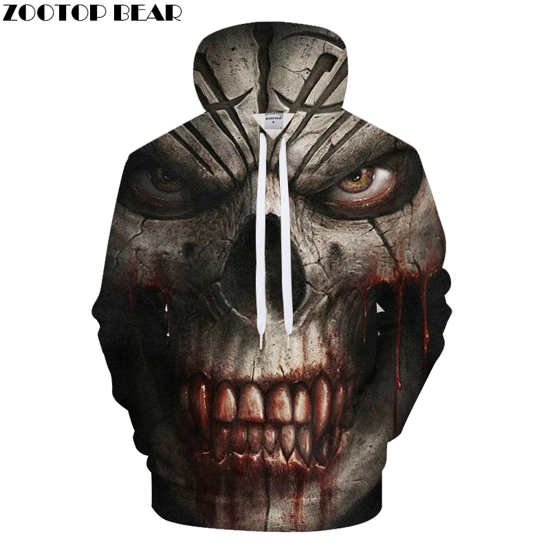 cheap Skull Men 3D Hoodie Groot Print Hoody Male Tracksuit Casual Sweatshirt Long Sleeve Coat 2018 HipHop Pullover DropShip ZOOTOPBEAR
