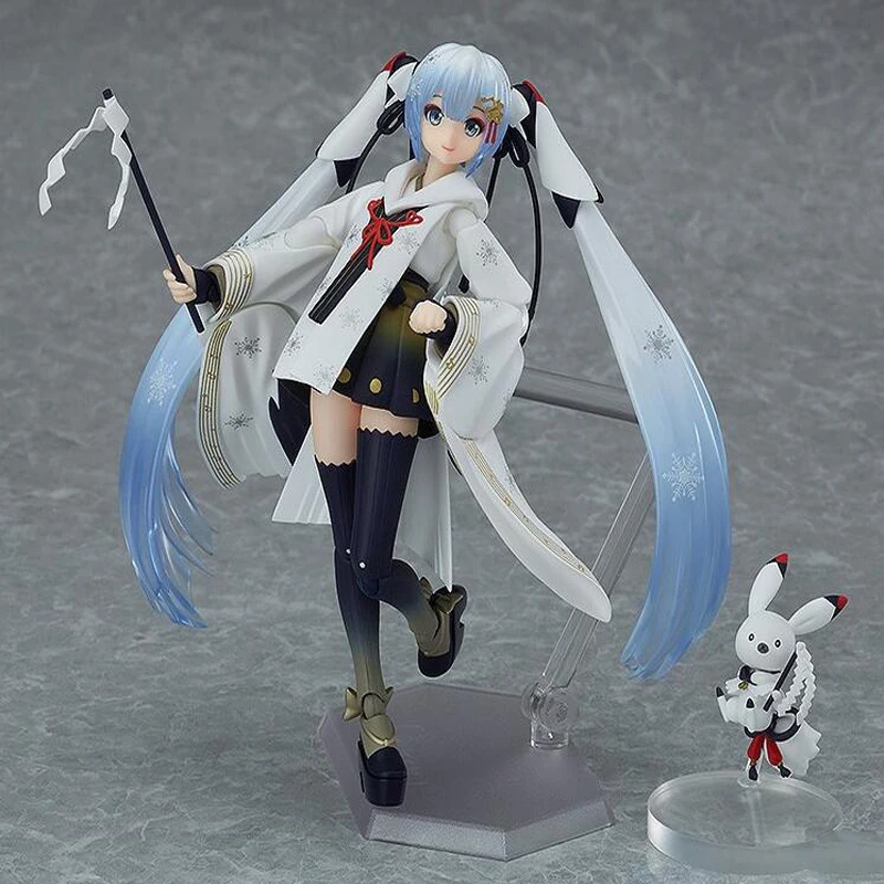 

Action Anime 045 figure model model Snow Miku Hatsune Miku miko Ver. Movable toy gift KA059