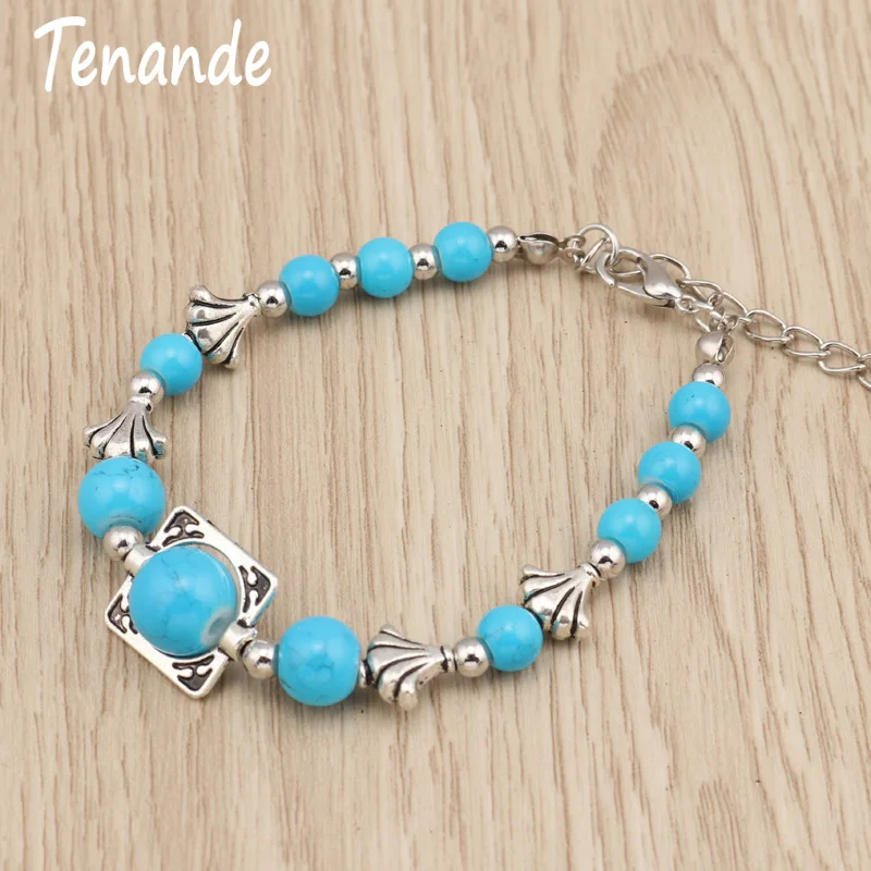 

Tenande Bohemia Natural Stone Beads Ball Bracelets Hot Selling Colorful Carved Bracelets & Bangles for Women Jewelry Pulseras