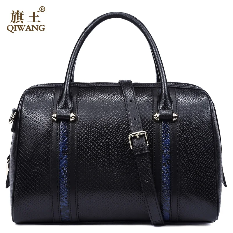 

New Luxury Women Handbags Boston Genuine Leather Fashion Bags High Quality Female Boston Ladies Hand Bags