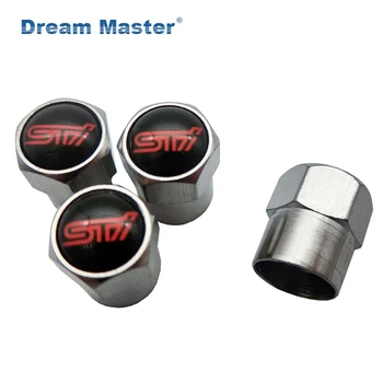 

4 Pcs Car modeling STI Aluminum Auto Car Tire Valve Caps Tyre Wheel Hexagonal Ventile Air Stems Cover Airtight Rims Accessories