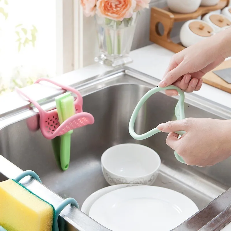 Balleenshiny للطي رفوف الحمام حمام بالوعة شنقا أدوات المطبخ تخزين الرف الإسفنج غسل البنود الإسفنج المنظم حامل