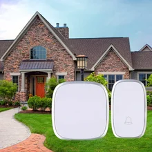 White Waterproof Wireless Doorbell Door Bell 36 Melody Home Smart Alarm IP44 Waterproof Home Door Ring