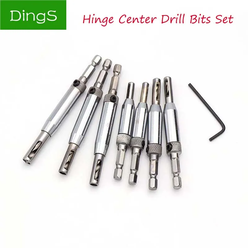 

4/7pcs HSS Self Centering Hinge Center Twist Drill Bits Window Doors Screw Hole Saw Woodworking Reaming Cabinet Tools Set