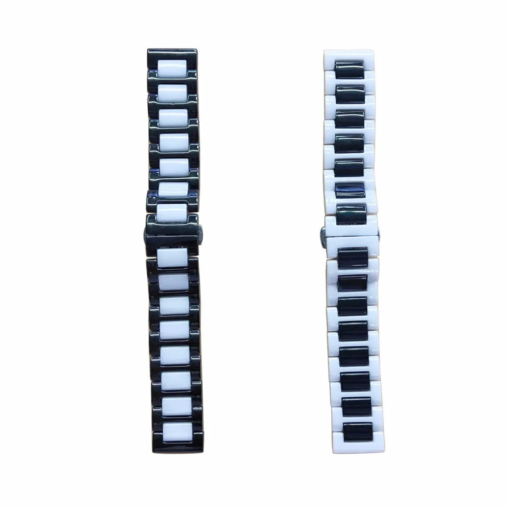 

Black White Ceramic Strap 22mm 20mm Band for Samsung Gear sport S2 S3 s4 Frontier Band for xiaomi huami amazfit bip Pebble 2