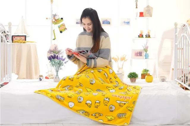 Japanese Gudetama Lazy Egg Soft Pillowcase and Blanket 4