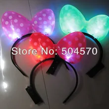 30 шт./лот светодиодный Микки и Минни Маус мультфильм вечерние Сияющий головной убор палка-украшение для дня рождения и свадьбы светящийся обруч декорации