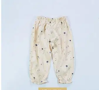 Штаны для девочек штаны-шаровары для маленьких девочек повседневные летние детские штаны с Кондиционер брюки для малышей льняные брюки - Цвет: beige