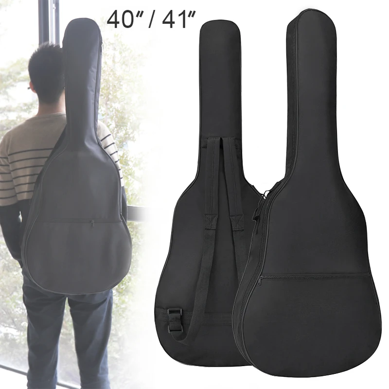 

40/41 Inch Oxford Fabric Guitar Case Gig Bag Double Straps Padded 5mm Cotton Soft Waterproof Backpack
