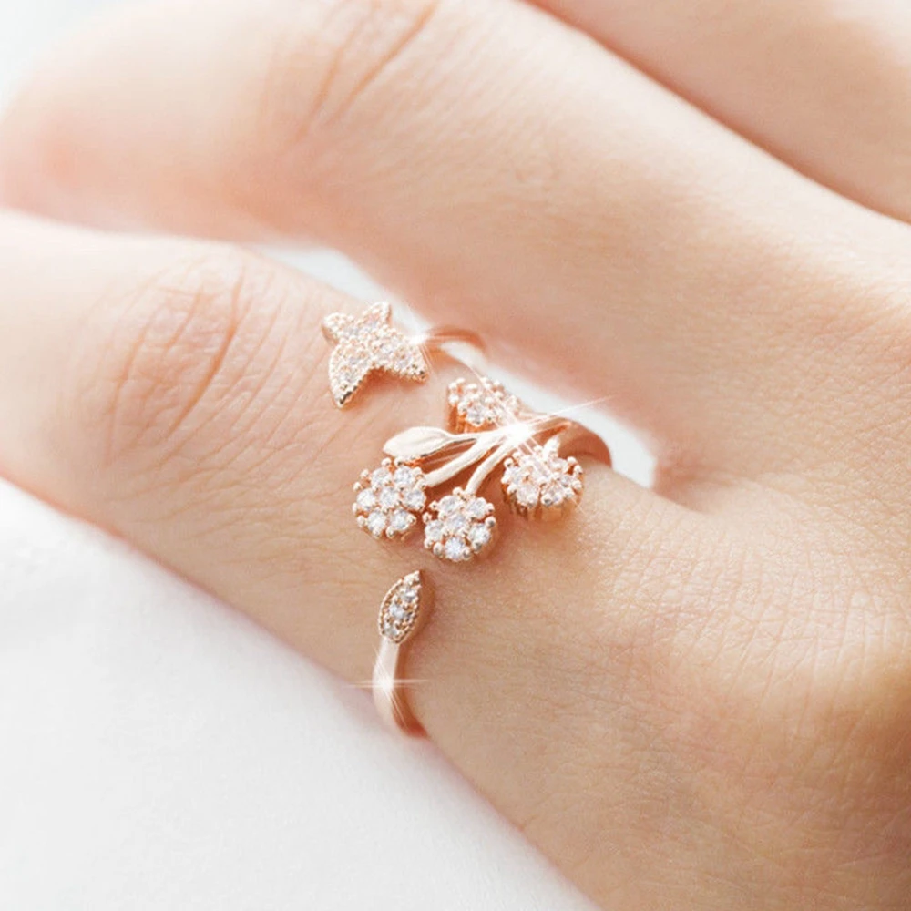 Новинка, модные женские обручальные кольца Anillos Mujer, розовое золото, белый цвет, размер, регулируемые кольца для женщин