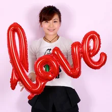 1pcs/lot Ligatures LOVE Letter Foil Balloon Anniversary Wedding Valentines Party Decoration Balloon Red Champagne