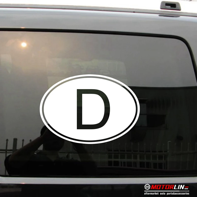 

D Germany Country Code Oval Decal Sticker Vinyl German pick size color die cut no background