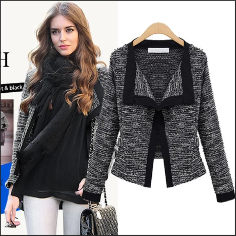 

Fashin korean Elegant Women Blazers V-Neck Long Sleeve Formal Black office Jackets vestido blazer Slim Ladies