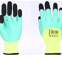 12 пар перчаток для работы двойные толстые Нескользящие перчатки с покрытием многоразовые латексные перчатки для строителей садовая Рабочая защита