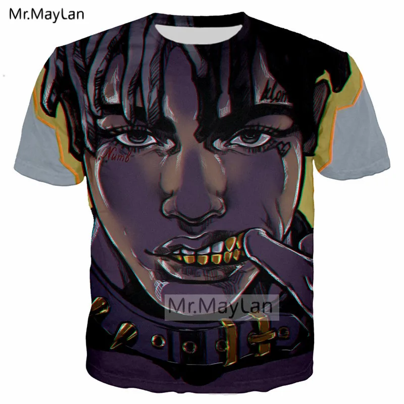 Rapper XXXTentacion 3D мужская футболка с рисунком/Женская Панк уличная футболка для мальчиков Modis футболка Топы черная одежда poleras hombre