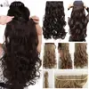 S-noilite Long wavy Clip in One Piece Hair Extension half head real natural hair Synthetic clip in Hairpiece for women 1