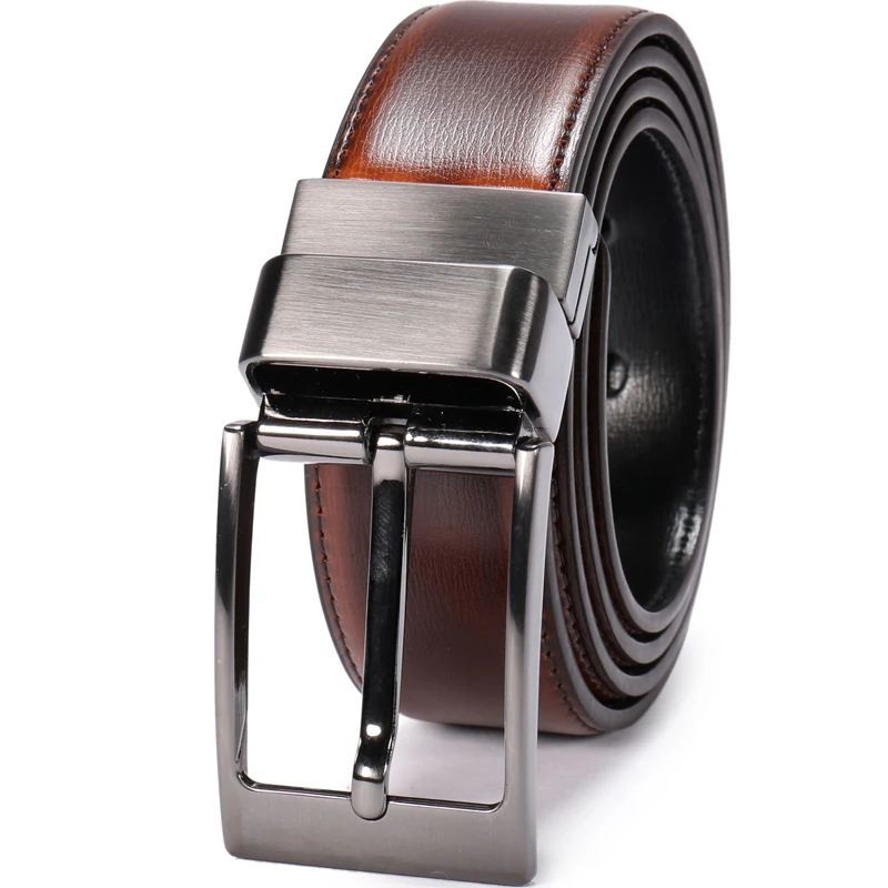 Men/'s Dress belt Reversible Black//Tan Leather Belt Size 28-30/" belt waist band