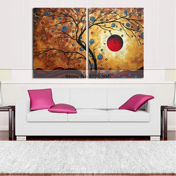 

Big size home Decorative 100% Handmade Money trees Oil Painting On Canvas Living Room Wall Picture Beauty Abstrast picture