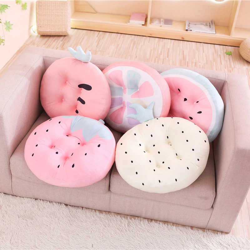 1 шт. Kawaii подушка для сиденья пищевая подушка в форме фрукта подушка в виде фрукта машина милая Клубника Подушка для сна офисный диван украшение подарок для девочки