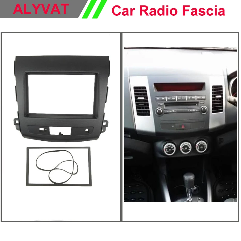 

Double Din fascia for MITSUBISHI Outlander Radio DVD Stereo Panel Dash Mounting Installation Trim Kit Face Frame