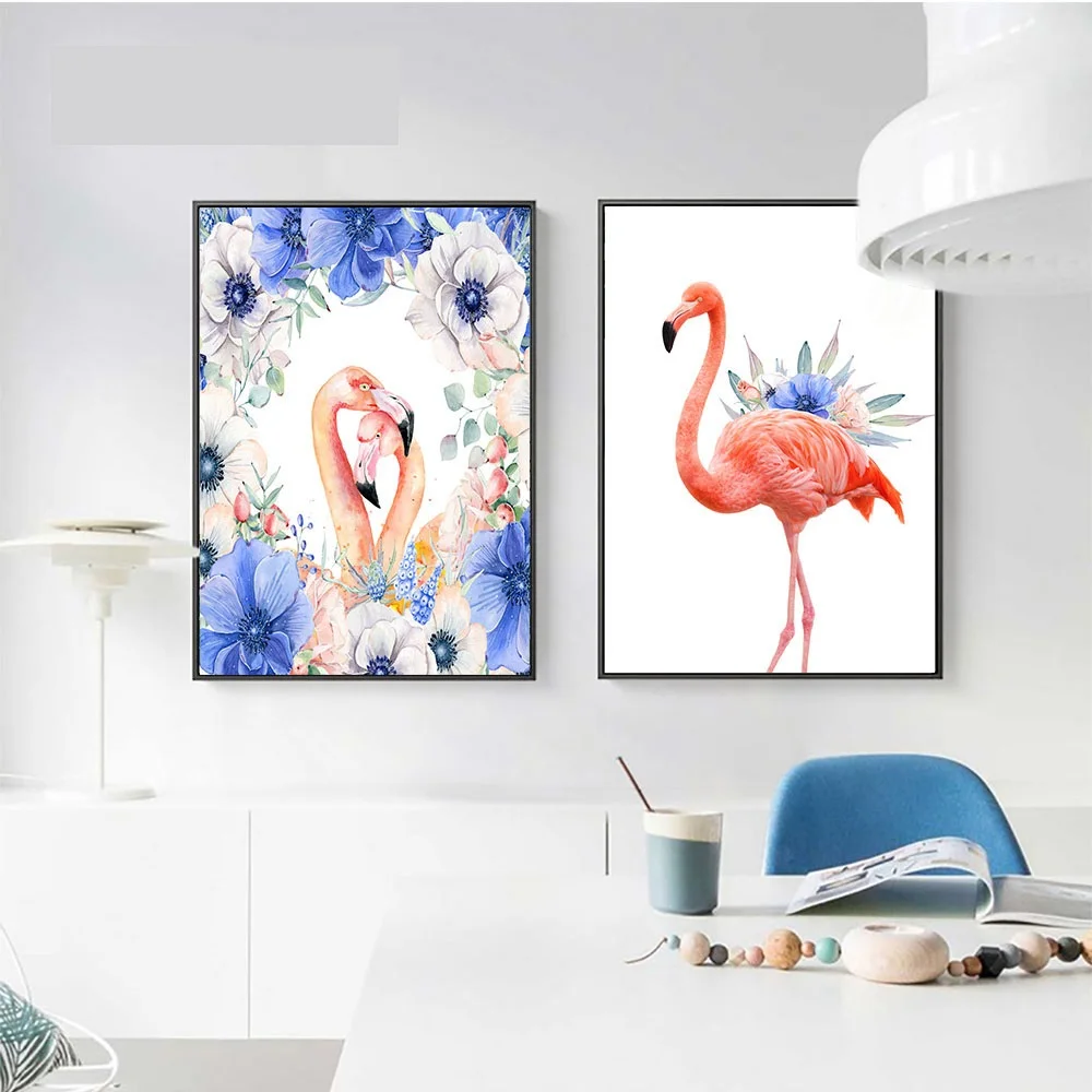 Watercolor-Flamingo-Flowers-Nordic-Canvas-Poster-Wall-Art-Canvas-Prints-Minimalist-Painting-Wall-Picture-for-Bedroom(1)