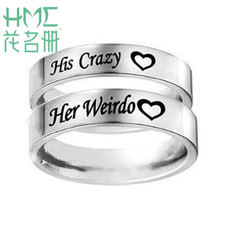 1pc Fashion His Crazy&Her Weirdo Rings Couples Rings Rings Forest Series She And His Neutral