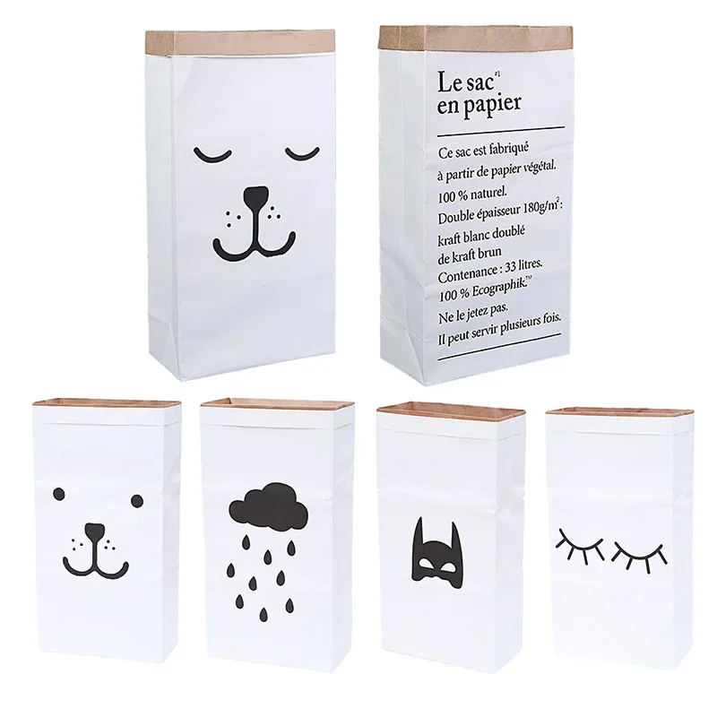 New Heavy Kraft Paper Storage Bags Laundry Bag Toys Clothes Organizer
