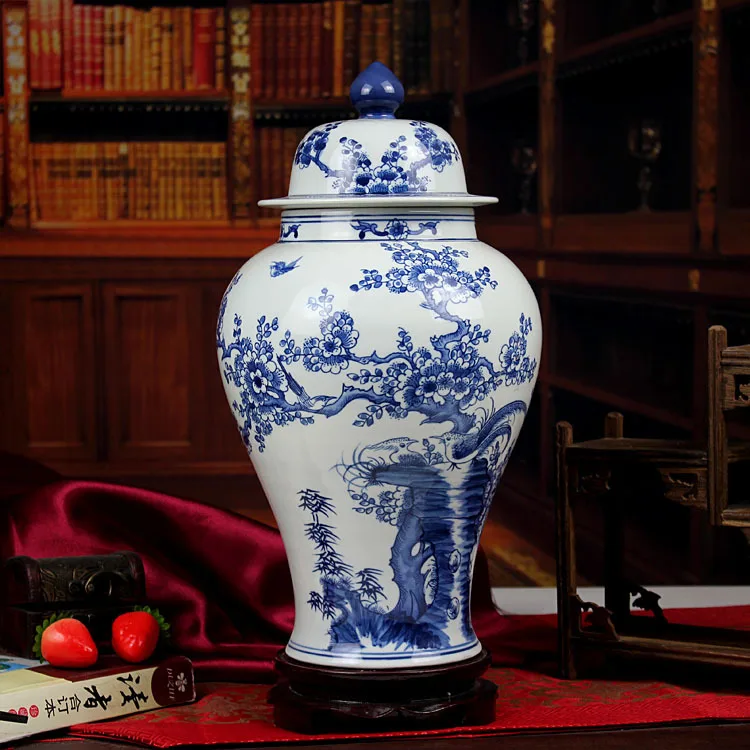 Ginger Jar Set Vases Decorative Accessories Jingdezhen Ceramic Temple Jar Antique Porcelain Wh