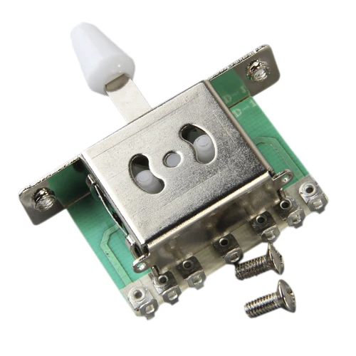 5 Way Blade Switch w/ White Knob For Fender Strat Electric Guitar