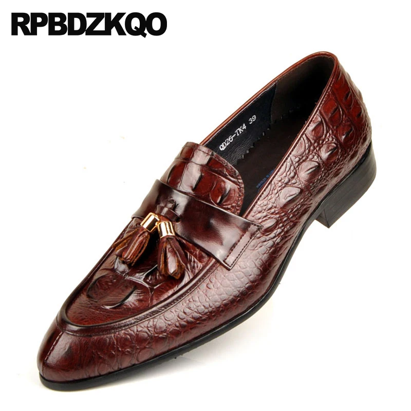 burgundy crocodile shoes