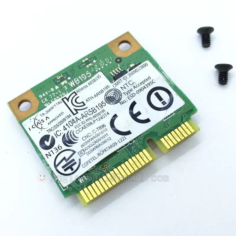 DW1702 беспроводной Wifi N Bluetooth Половина мини-PCI-E WLAN карта для Dell 14R N4110 N4120 Atheros Ar5b195 802.11b/g/n