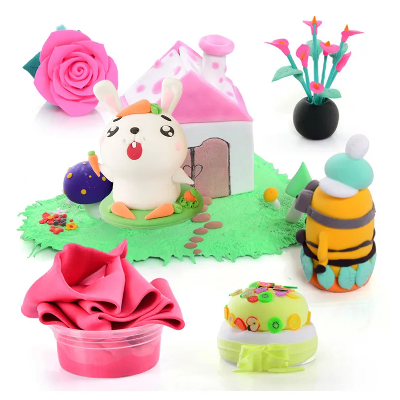 12/24/36 Colors Air Dry Fluffy Slime Modeling Clay Set Box Children Toys Play Dough DIY Snow Plasticine Polymer Magic Clay Toy 4
