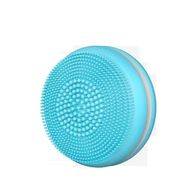 Силиконовый инструмент для мытья красоты электрическая Чистящая Щетка массажная мини ультразвуковая Чистящая машинка Глубокая очистка - Цвет: Blue