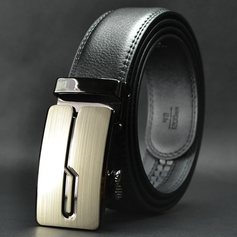 

WOWTIGER Men Designers Automatic Buckle Leather luxury Belt Male Alloy buckle Belts for Men Cintos Cinturones Hombre