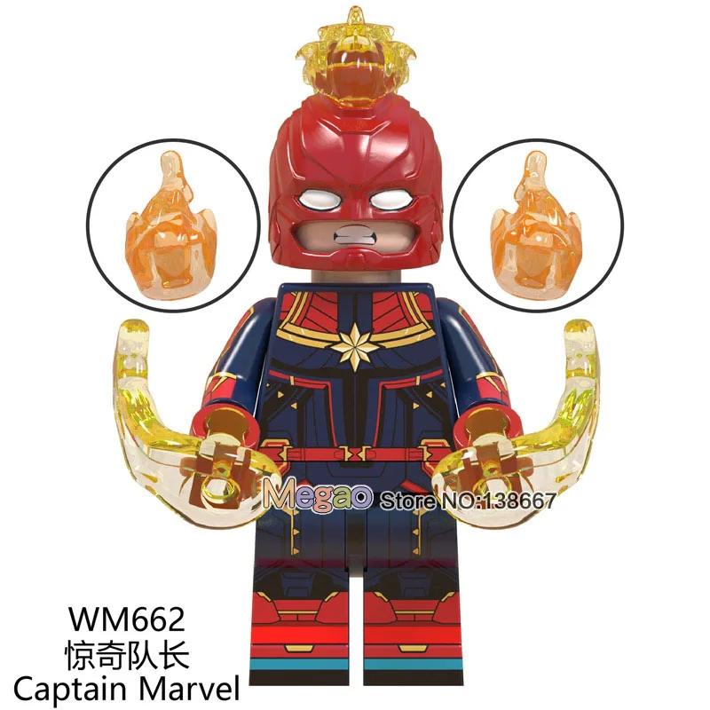 

Avengers Endgame Captain Marvel Legoings Carol Danvers Building Blocks Single Sale Toys for Children Super Heroes Figures WM662
