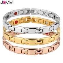 Jovivi женский s браслеты 4 элемента Магнитный расслабляющий для снятия боли титановый браслет из нержавеющей стали для улучшения кровяного сна