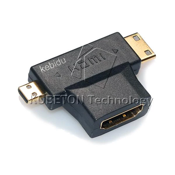 Kebidu 30 шт. 3 в 1 V1.4 1080 P HDMI типа «мама»; to Mini/Micro HDMI Мужской коннектор переходник конвертер T Тип/D/C/A для HDTV