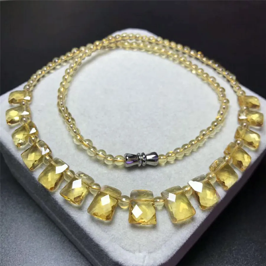 yellow sapphire beads necklace