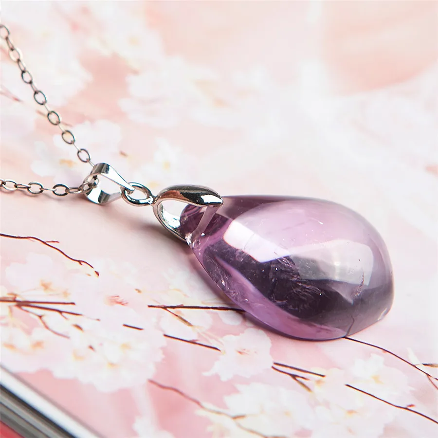 

Genuine Natural Ametrine Amethyst Pendant Women Lady Necklace Charm Crystal Waterdrop Bead Pendant 27*22*9mm