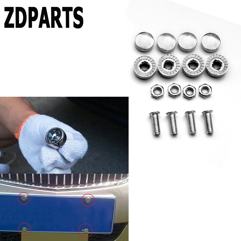 

ZDPARTS 16X Car Styling License Plate Nuts Bolts Screws Cover For Audi A3 A4 B7 B8 B6 A6 C6 C5 Q5 Nissan Qashqai Juke X-trail