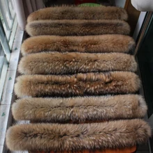 Grande gola de pele de guaxinim capa guarnição natural de pele de guaxinim capa gola para baixo casaco de pele feito sob encomenda gola de pele grande