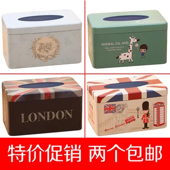 

European Style Tissue Box Decorative Tissue Box Cover European Iron Holder Tissue Boxhome Table Decoration Square Napkin 3DZJE01