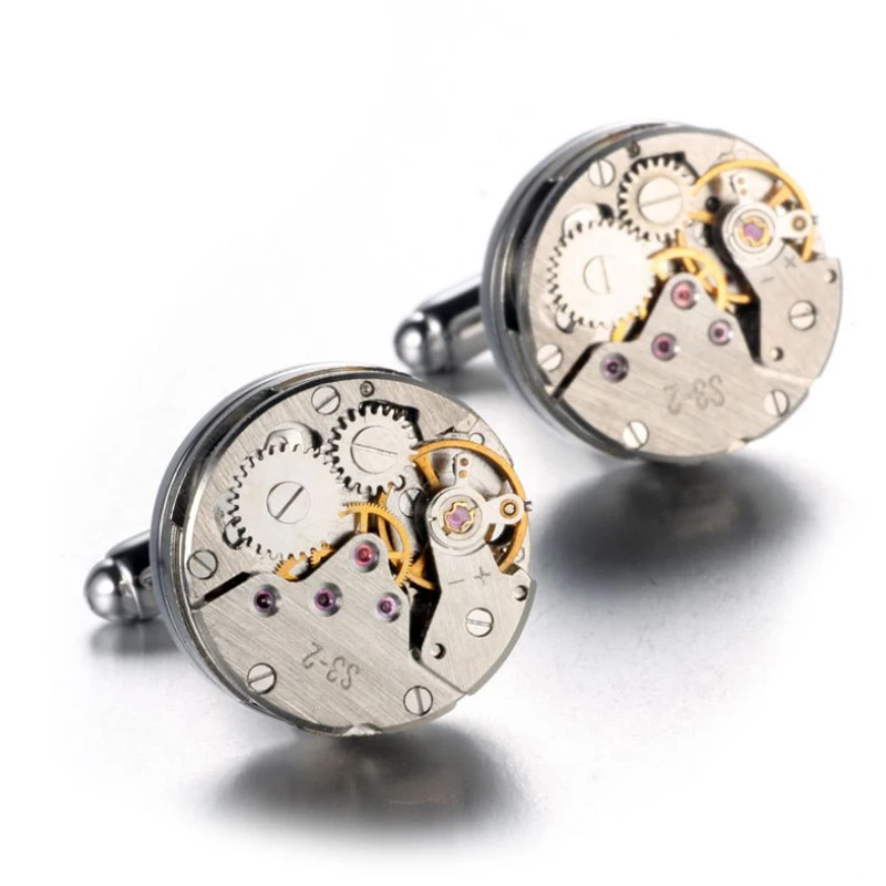 

1pair High-end Imports Of Mechanical Watch Movement Tourbillon Jewelry Cuff links French Cuff links Nail Sleeve Button for Men