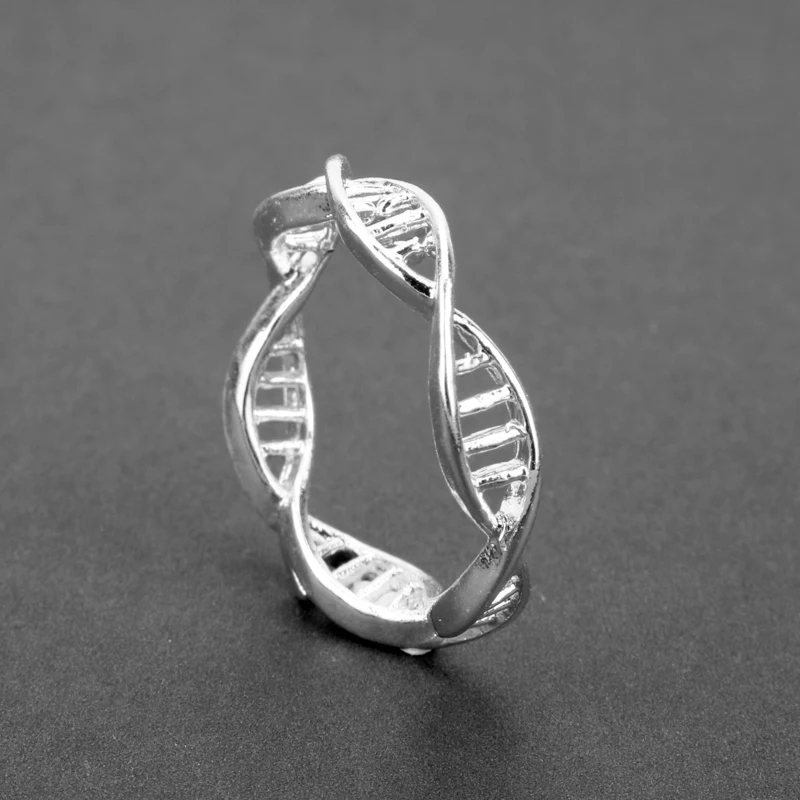 

MQCHUN Fashion DNA Shape Ring For Women Vintage Science Chemistry Ring Molecule Best Friend Gift -25