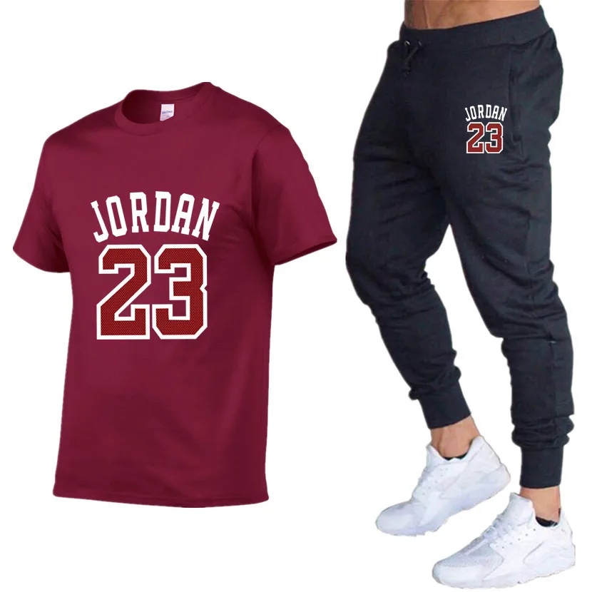 Мужская футболка с принтом Jordan 23 повседневный спортивный костюм из двух