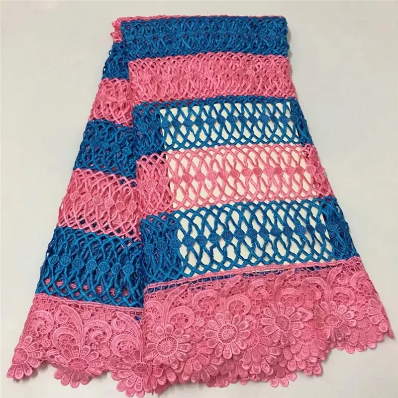 

African tulle lace Hot new for Multi Color guipure african sequence cord lace fabric for Nigerian wedding dresses E022810