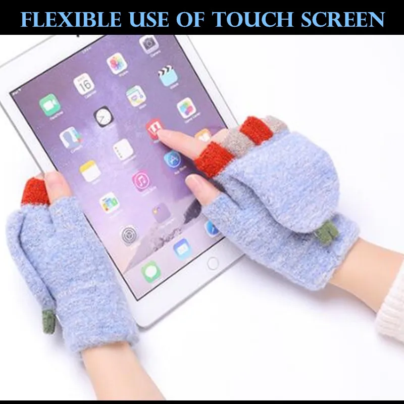 100p зимние теплые студенческие домашние перчатки для девочек раздельного типа с USB подогревом, женские офисные вязаные перчатки с подогревом на половину пальцев