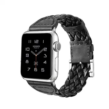 

Vintage PU leather Woven Strap For Apple Watch band 4 44/40mm Men/women High-end Bracelet band for iWatch series 3 2 1 42/38mm